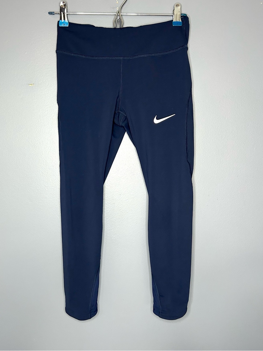 Nike‎ Dri-FIT Running Leggings Womens S Blue Compression Zip Pocket 890323-451